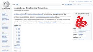
                            4. International Broadcasting Convention – Wikipedia