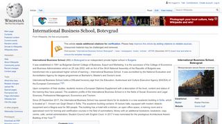 
                            13. International Business School, Botevgrad - Wikipedia