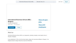 
                            9. International Business School (IBS) - Bulgaria | LinkedIn