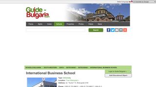 
                            12. International Business School (Town of Botevgrad) - Schools Bulgaria