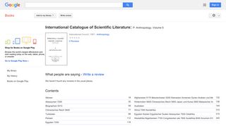 
                            10. International Catalogue of Scientific Literature: P: Anthropology - Google बुक के परिणाम
