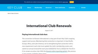 
                            11. International Club Renewals - Key Club