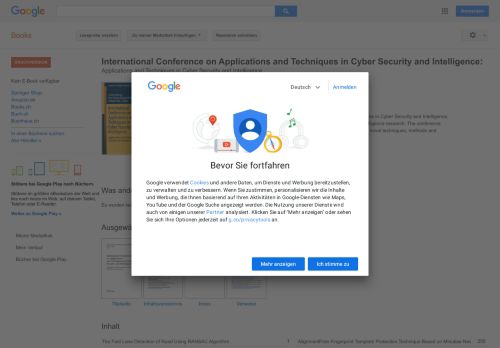 
                            11. International Conference on Applications and Techniques in Cyber ... - Google Books-Ergebnisseite