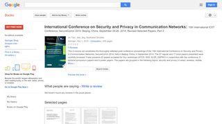 
                            8. International Conference on Security and Privacy in ...