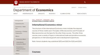 
                            5. International Economics Minor: Minors: Undergraduate: Student Portal ...