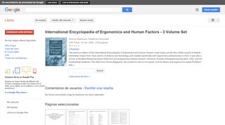 
                            8. International Encyclopedia of Ergonomics and Human Factors - 3 ... - Resultado de la Búsqueda de libros de Google