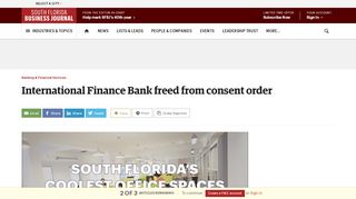 
                            10. International Finance Bank freed from consent order - South Florida ...