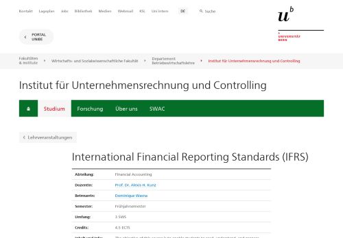 
                            9. International Financial Reporting Standards (IFRS) - Universität Bern