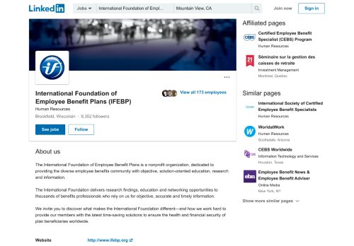 
                            8. International Foundation of Employee Benefit Plans (IFEBP) | LinkedIn