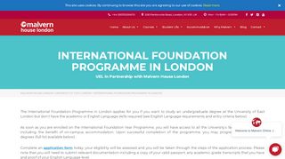 
                            9. International Foundation Program | UEL | Malvern House London