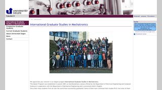 
                            4. International Graduate Studies in Mechatronics - Uni Siegen