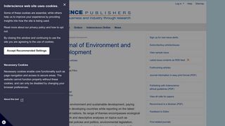 
                            10. International Journal of Environment and Sustainable Development ...