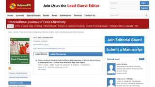 
                            6. International Journal of Food Chemistry :: Science Publishing Group