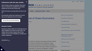 
                            11. International Journal of Green Economics (IJGE) Inderscience ...