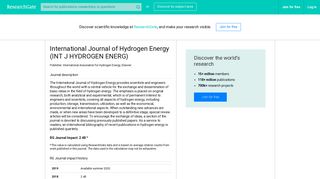 
                            5. International Journal of Hydrogen Energy | RG Impact Rankings 2018 ...