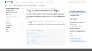 
                            7. International master's -- how to apply - NTNU