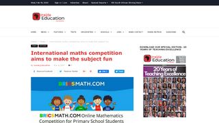 
                            10. International maths competition aims to make the subject fun - Inside ...