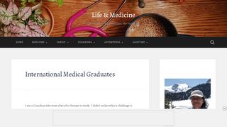 
                            12. International Medical Graduates – Life & Medicine