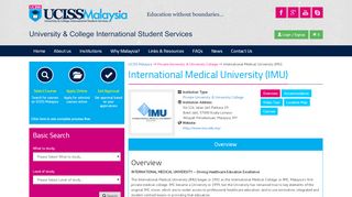 
                            9. International Medical University (IMU) - UCISS Malaysia