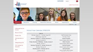 
                            6. International School of Luxembourg: School Year Calendar