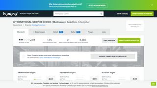 
                            10. INTERNATIONAL SERVICE CHECK / Multisearch als Arbeitgeber ...