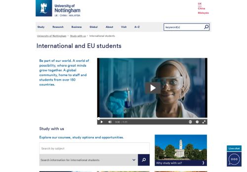 
                            13. International students - The University of Nottingham