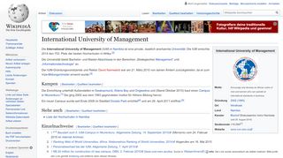 
                            7. International University of Management – Wikipedia