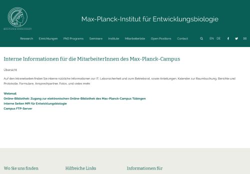 
                            3. Interne Seiten - Max Planck Institute for Developmental Biology