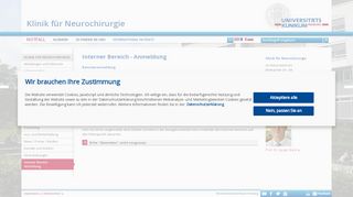 
                            3. Interner Bereich - Anmeldung - Uniklinik Freiburg