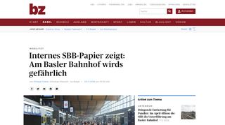 
                            13. Internes SBB-Papier zeigt: Am Basler Bahnhof wirds gefährlich - Basel ...