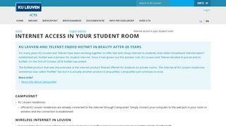 
                            5. Internet access in your student room – ICTS - KU Leuven