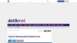 
                            10. Internet Banking Bank Mandiri Error - Inet Detik