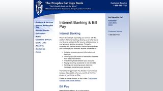 
                            12. Internet Banking & Bill Pay - The Peoples Savings Bank
