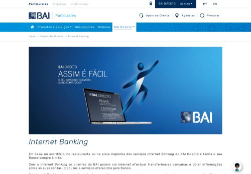 
                            2. Internet Banking » Canais BAI Directo » Banco BAI