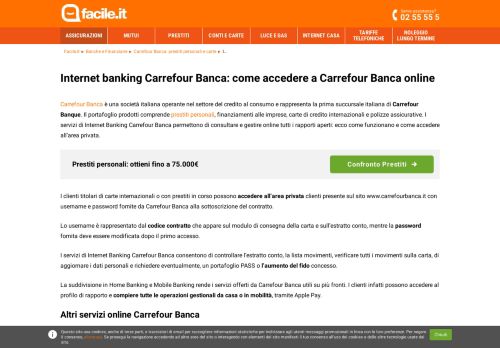 
                            10. Internet banking Carrefour Banca | Facile.it