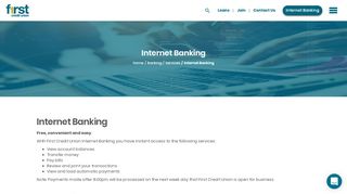 
                            3. Internet Banking - First Credit Union