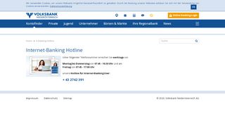 
                            6. Internet-Banking Hotline | Volksbank Niederösterreich AG