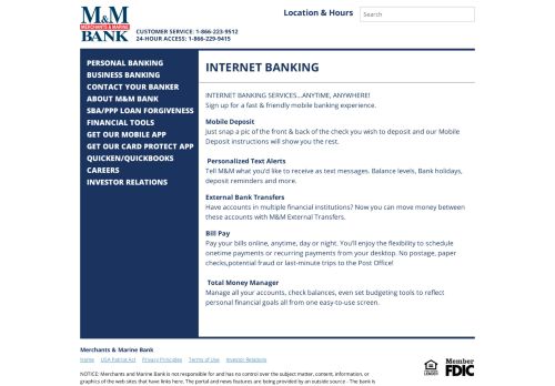
                            2. Internet Banking | Merchants and Marine Bank