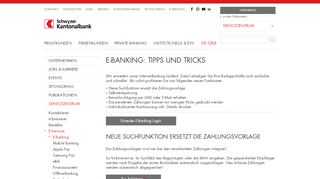 
                            12. Internet-Banking Neuerungen - Schwyzer Kantonalbank