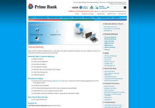 
                            2. Internet Banking - Prime Bank Limited