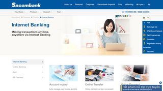 
                            2. Internet Banking - Sacombank