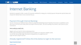 
                            7. Internet Banking - WorldLink