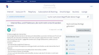 
                            3. Internet Box und IP-Adressen - Swisscom Community
