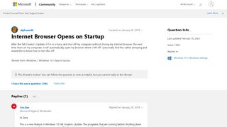 
                            2. Internet Browser Opens on Startup - Microsoft Community