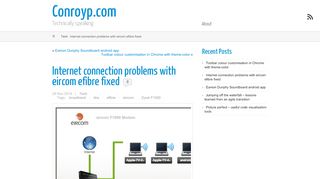 
                            6. Internet connection problems with eircom efibre fixed - Conroyp.com