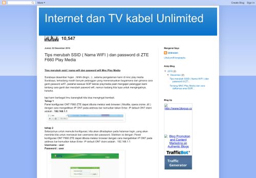 
                            10. Internet dan TV kabel Unlimited: Tips merubah SSID ( Nama WIFI ...