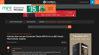 
                            6. Internet does not get Connected: Reset APN Error on BB Classic ...
