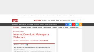 
                            10. Internet Download Mamager a Webshare - poradna Živě.cz