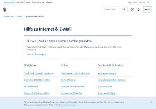 
                            6. Internet & E-Mail - Hilfe | Swisscom