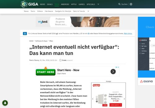 
                            2. „Internet eventuell nicht verfügbar“: Das kann man tun – GIGA